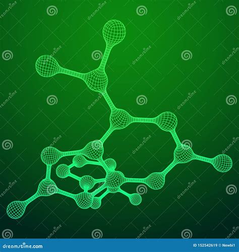 Wireframe Mesh Molecule Connection Structure Stock Vector