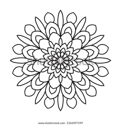 Easy Mandala Coloring Page Beginner Seniors Stock Illustration 1266497599