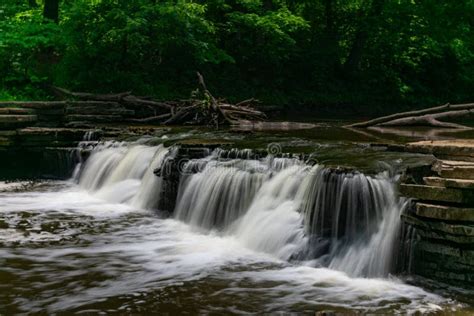 Stream At Waterfall Glen Forest Preserve In Suburban Lemont Illinois