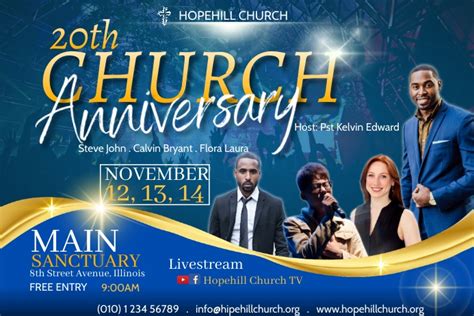 church anniversary flyer Template | PosterMyWall