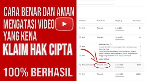 Cara Benar Mengatasi Klaim Hak Cipta Pada Video Youtube Mengatasi