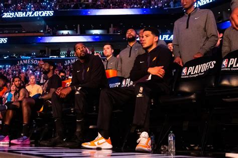 Phoenix Suns Stars Kevin Durant Devin Booker In Joe Burrows Suite