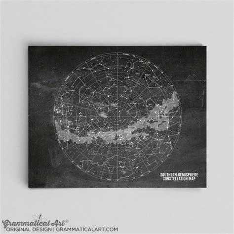 Southern Hemisphere Constellation Map Print | Grammatical Art