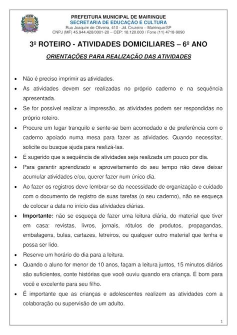 Pdf Roteiro Atividades Domiciliares Ano Simples