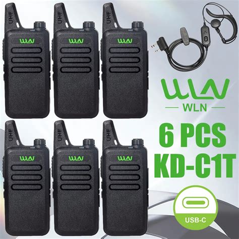 WLN KD C1T Walkie Talkie Set Of 6 5W Mini Pocket Size Portable C Type