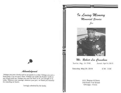 Robert Lee Crenshaw Obituary Aa Rayner And Sons Funeral Homes