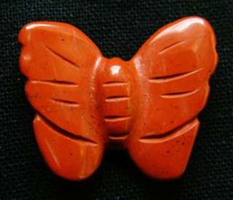 butterfly carving  red jasper sprpol