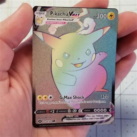 Pokemon Pikachu Vmax Custom Gold Metal Pokemon Card Off