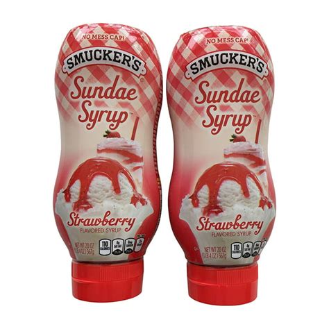 Smucker S Sundae Syrup Strawberry Flavored Syrup 20 Oz Bottles Pack Of 2