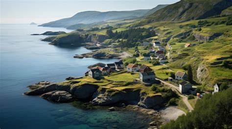 Premium Ai Image Coastal Village Charm