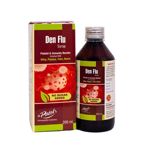 Buy Dr Patel S Homeopathic Den Flu No Sugar Syrup Platelet Immunity