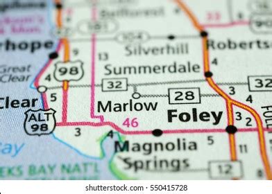 Streets On Map Around Foley Alabama Stock Photo 550415728 | Shutterstock