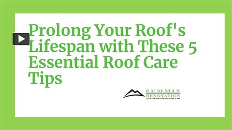 Ppt Prolong Your Roofs Lifespan With These 5 Essential Roof Care Tips Powerpoint Presentation