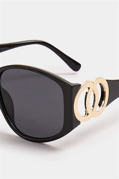 Black Circle Arm Detail Sunglasses Yours Clothing