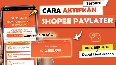 Cara Aktifkan Shopee Paylater Terbaru Aktifkan Spaylater Youtube