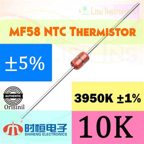 Jual Thermistor Temperature Sensor Ntc Mf58 3950 B Glass Encapsulated