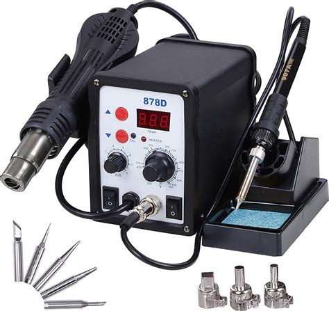 Buy Yescom 2 In 1 Rework Soldering Station 878D Welder Iron Hot Air Gun