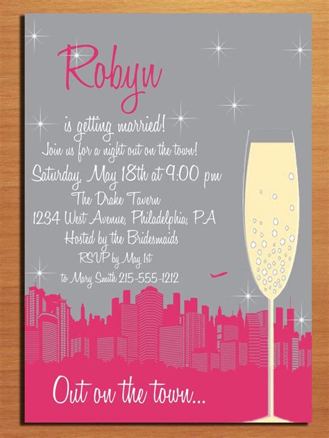 Customized Printable Bachelorette Party Invitations / Night Out On The ...