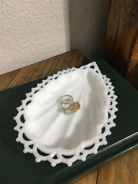 Westmoreland Milk Glass Tray Shell Shaped Etsy