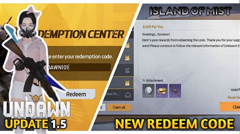 UNDAWN NEW REDEEM CODES UNDAWN ISLAND OF MIST UPDATE YouTube