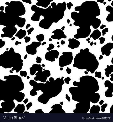 Black Cow Print Pattern Animal Seamless Royalty Free Vector