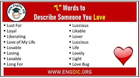 L Words To Describe Someone You Love Engdic