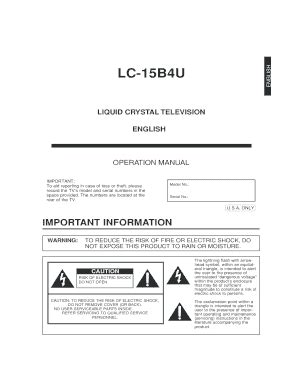 Fillable Online LC 15B4U Operation Manual Operation Manual For The LC