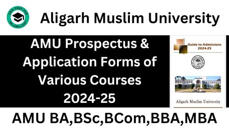 Aligarh Muslim University Prospectus Application Forms Session 2024