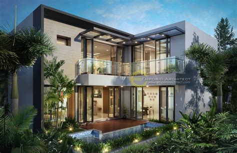 Desain Rumah Mewah dan Unik Style Modern Tropis di Jakarta