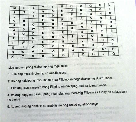 Solved Hang Gawain Panuto Hanapin Sa Word Puzzle Ang Mga Salitang