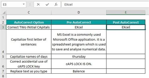 Autocorrect In Excel Examples Turn Off How To Enable And Use