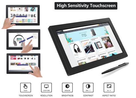 Toguard Touchscreen Portable Monitor 10 1 Inch Full Hd 1920 1080 Portable Color Display Screen