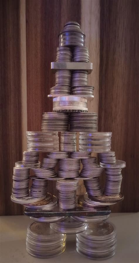 I made a tower with my silver coins : r/MetalsOnReddit