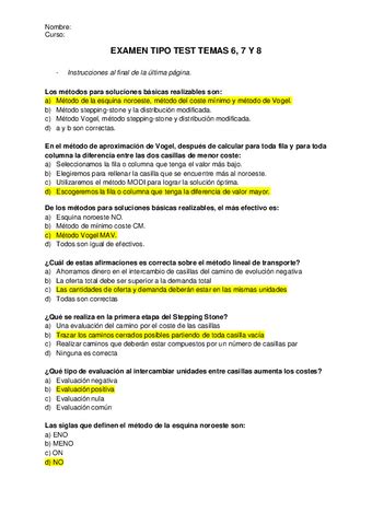 Examen Resuelto Tipo Test 2o Trimestre Pdf