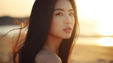 Premium Photo Beauty Photography Japanese Girl At The Beach