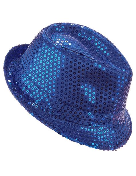 Chapeau borsalino à sequins bleu foncé adulte Deguise toi achat de