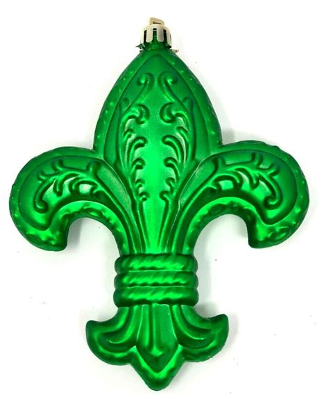 Fleur De Lis Mardi Gras Ornaments 5 Large Jumbo Set Of Etsy