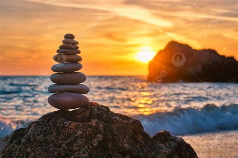 Concept Of Balance And Harmony Cairn Stack Of Stones Pebbles Cairn On