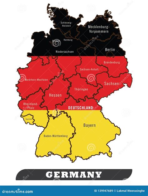 Germany Map And Germany Flag Stock Vector Illustration Of Geography