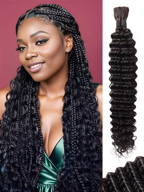 Human Braiding Hair 100g 26 Inch Deep Water Wave Bulk Human Hair For Braiding No