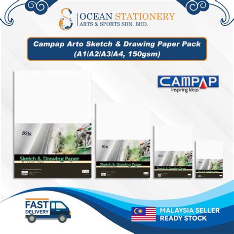 Campap Arto Sketch Drawing Paper 150gsm A4 A3 A2 A1 Size