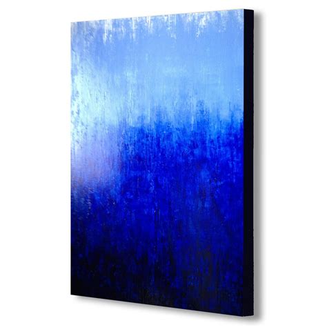 Blue Abstract Modern - Canvas Wall Art Framed Print - Various Sizes ...