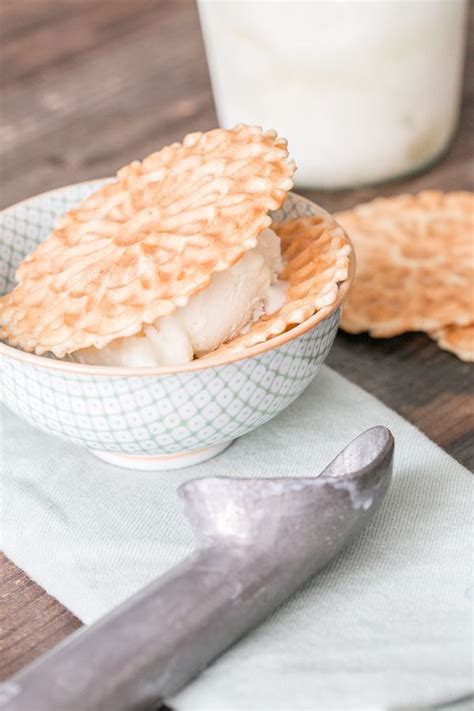 Olive Oil Ice Cream With Pizzelle Waffle Cookies Sugar And Charm