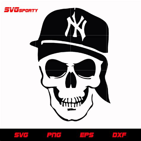 New York Yankees Skull Cap svg, mlb svg, eps, dxf, png, digital file ...