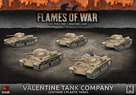 Flames Of War Mid War Soviet Union Valentine Tank Company X Plastic