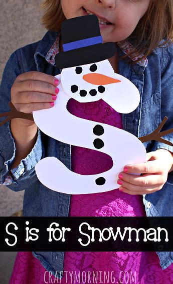 S is for Snowman Winter Craft for Kids - Crafty Morning