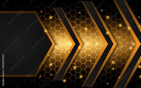 Grafika Wektorowa Stock Abstract Black And Yellow Texture Metal Shapes