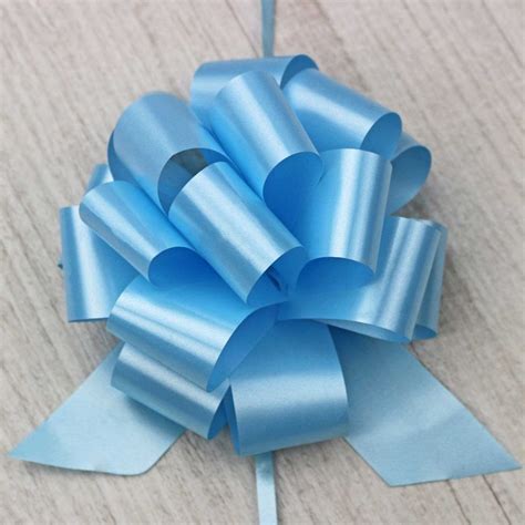 Light Blue Satin T Bow The Basket Company