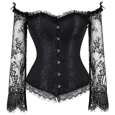 Womens Princess Renaissance Corset Lace Ruched Sleeves