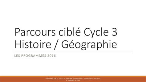 PDF Parcours ciblé Cycle 3 Histoire Géographie 2 Construire des